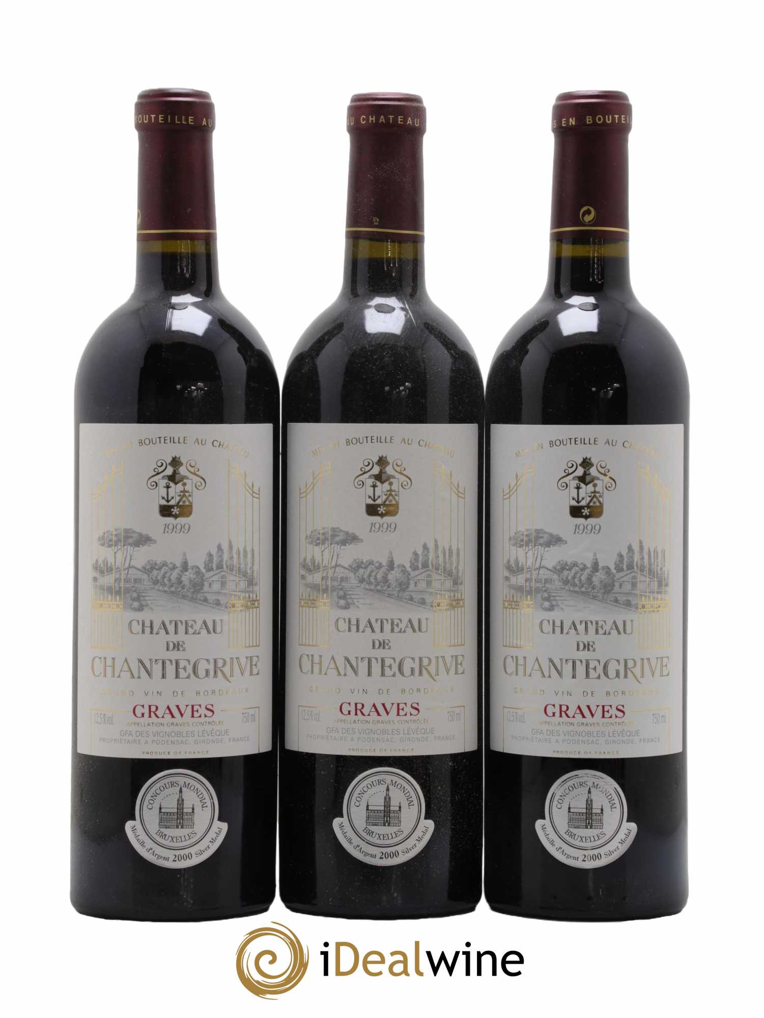 Château de Chantegrive  1999 - Lot de 12 Bouteilles