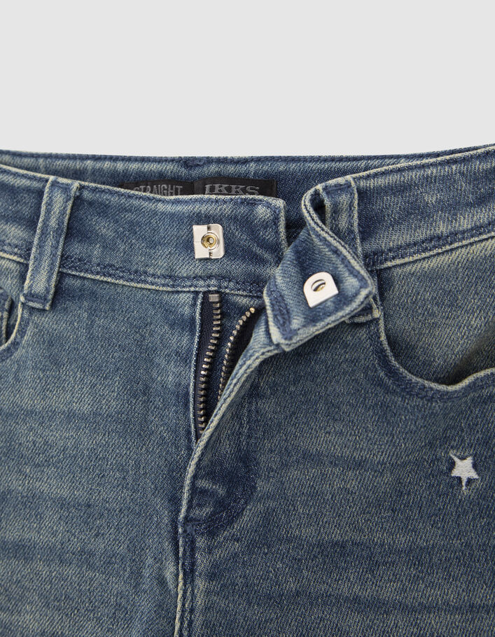 Jean STRAIGHT bleu avec badges fille