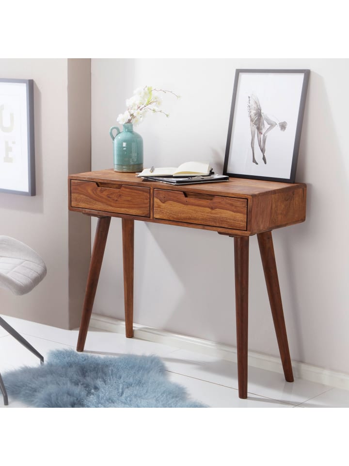 KADIMA DESIGN Konsolentisch WL5.577 90x76x36cm Massivholz mit Schubladen, günstig kaufen onesize