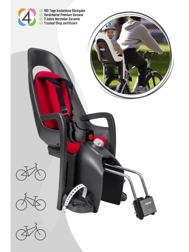 Hamax Hamax Caress Fahrradkindersitz mit Rahmenbefestigung- Farbe: Grey / Red günstig kaufen