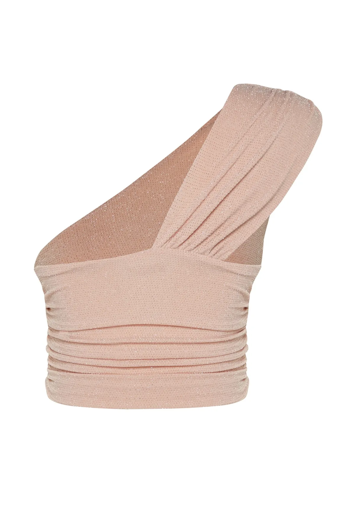 Trendyol Collection  Hellbeiges, bauchfreies, gestricktes, glänzendes Bustier TPRSS23BS00011