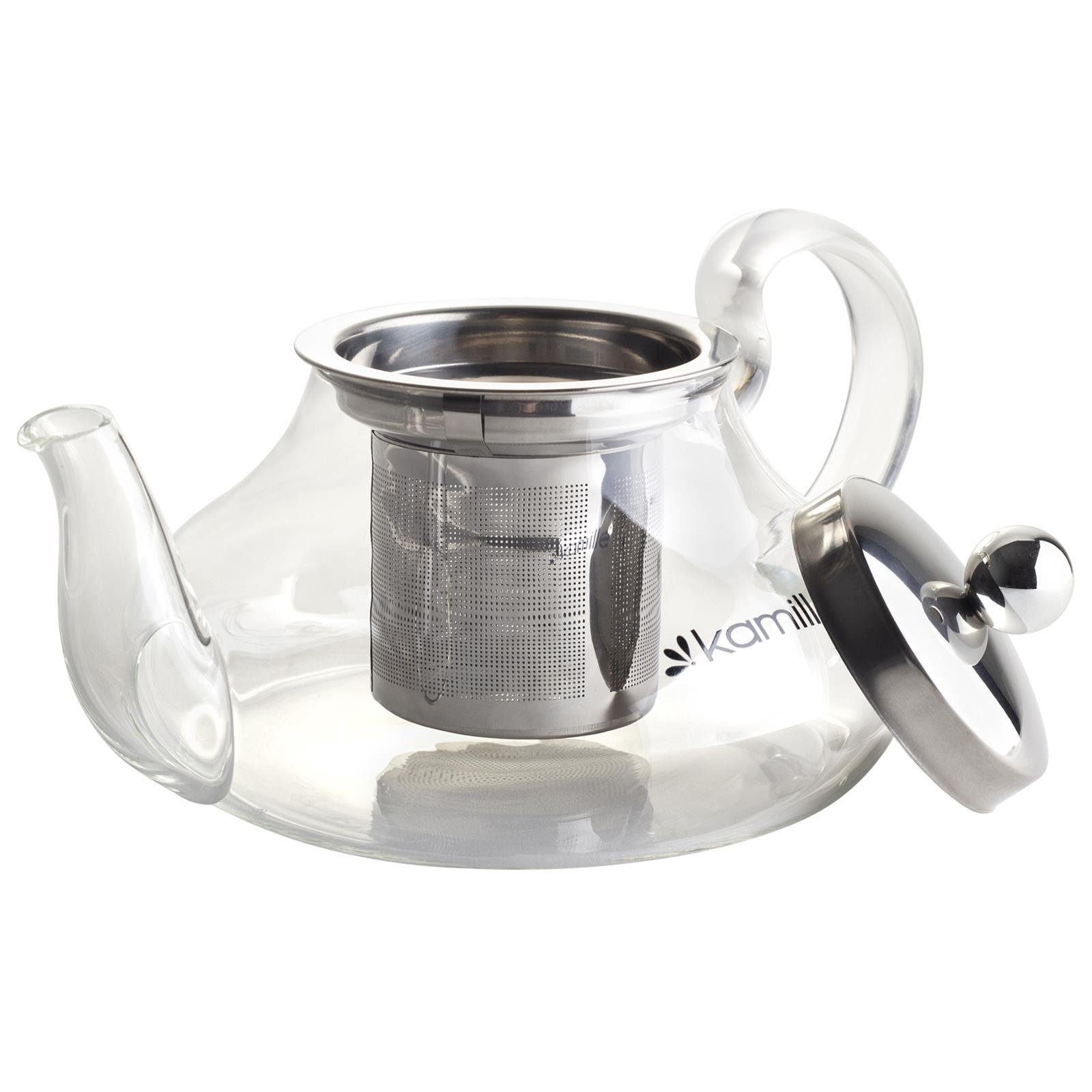 Kamille Espressokocher Teekanne 0,6L Glas Siebfilter Teemaker Teebereiter