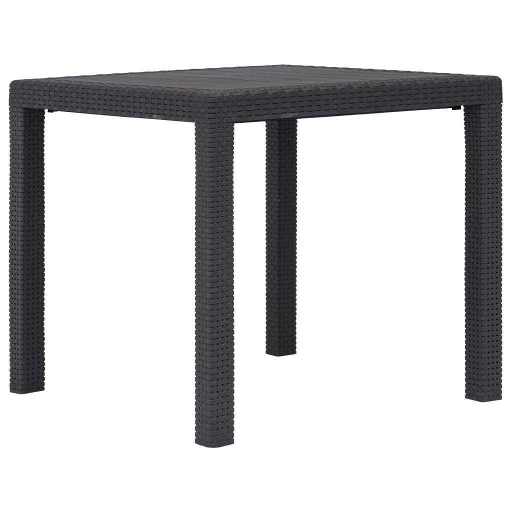 vidaXL Gartentisch Gartentisch Braun 79 x 79 x 72 cm Kunststoff Rattan-Optik (1-St)