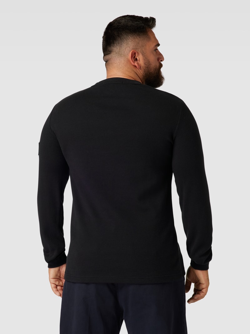 PLUS SIZE Longsleeve mit Motiv-Print in schwarz