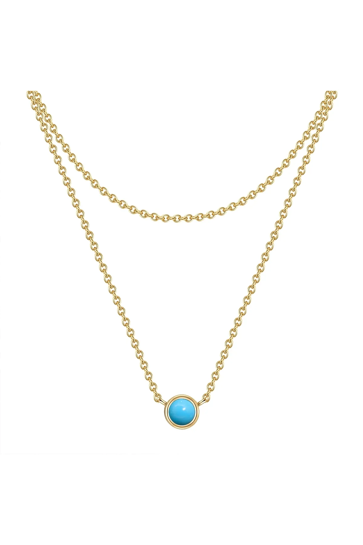 Glanzstücke München  Silberhalskette Kette mit Anhänger Sterling Silber gelbgold Türkis (rek.)