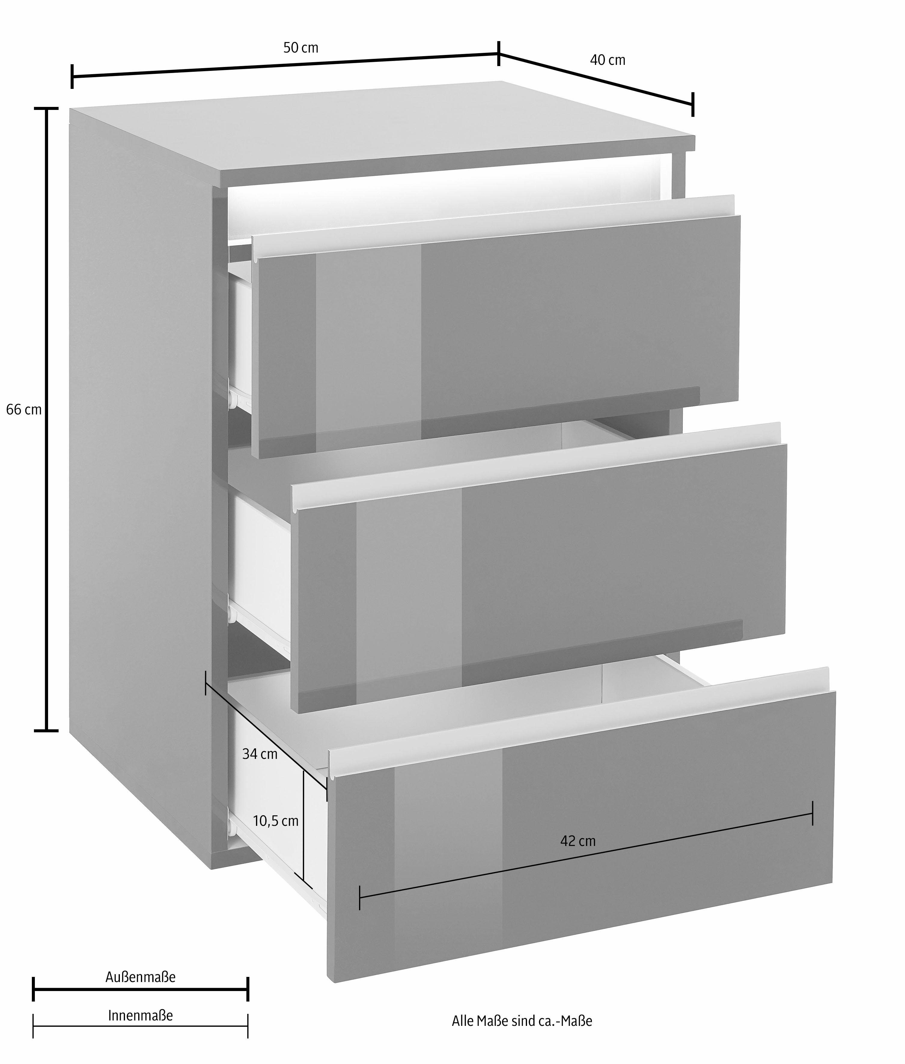Tecnos Nachtkommode Mailand, Höhe 66 cm