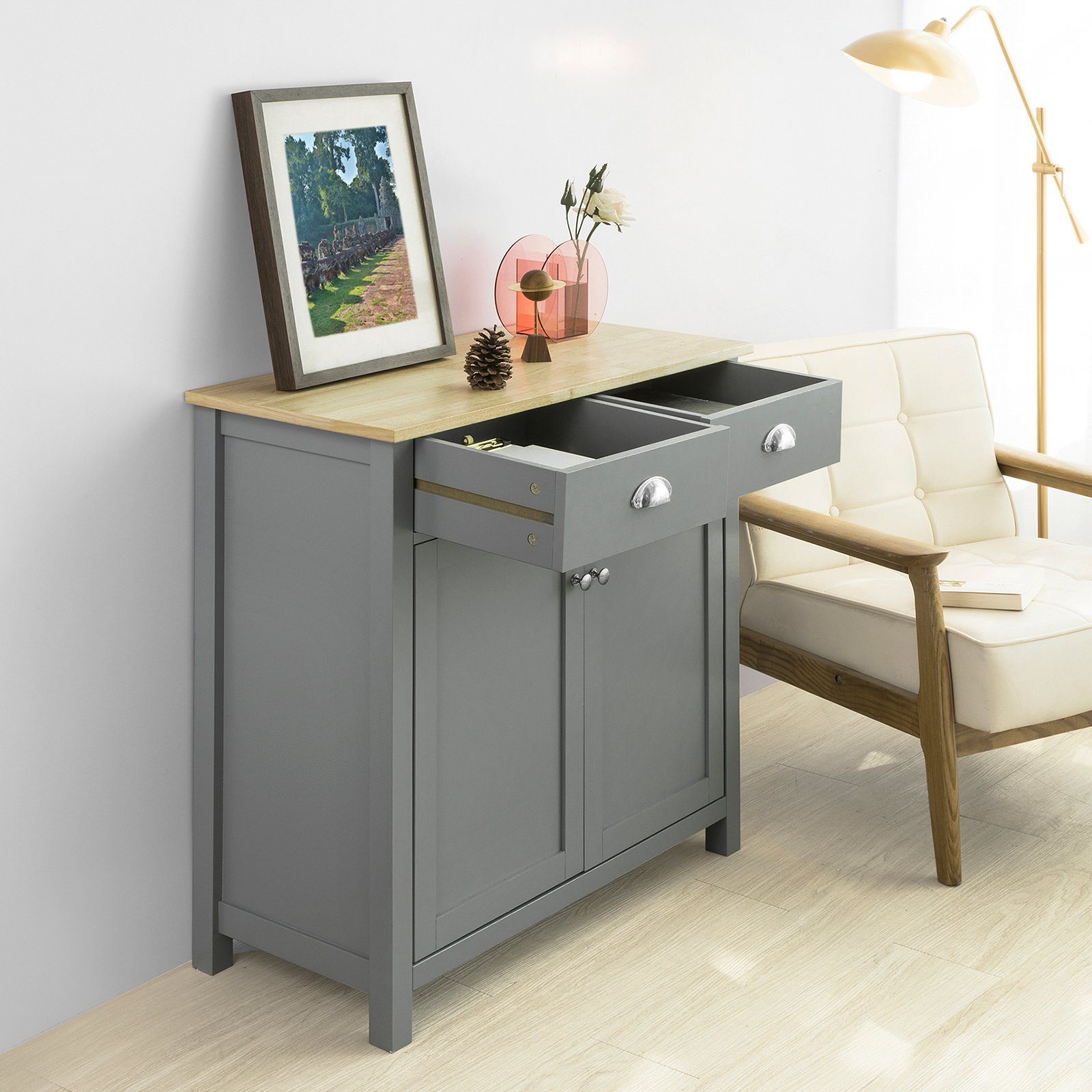 SoBuy Sideboard FSB25, Kommode Küchenschrank Flurschrank