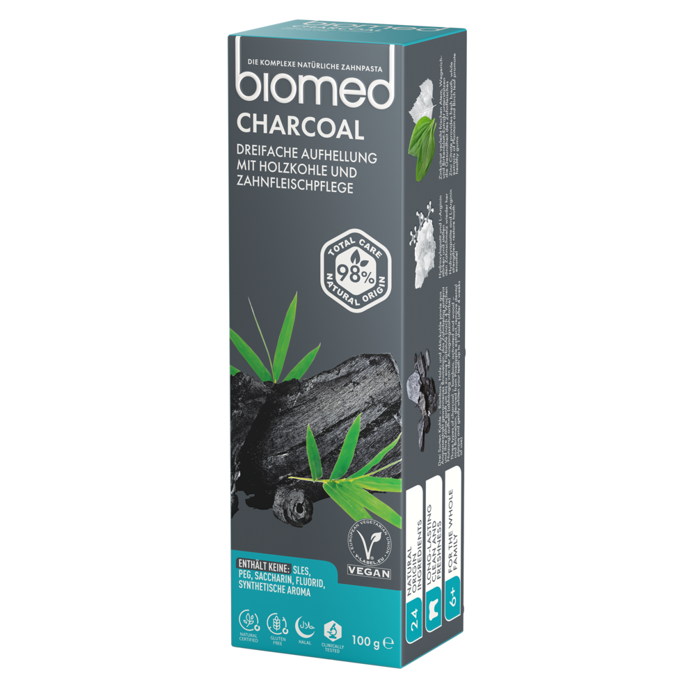 Biomed Zahnpasta Charcoal Aktivkohle 100 g