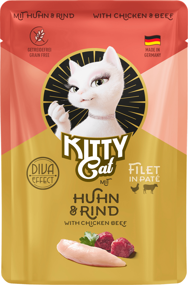 Nassfutter Katze mit Huhn & Rind, Adult, 85 g