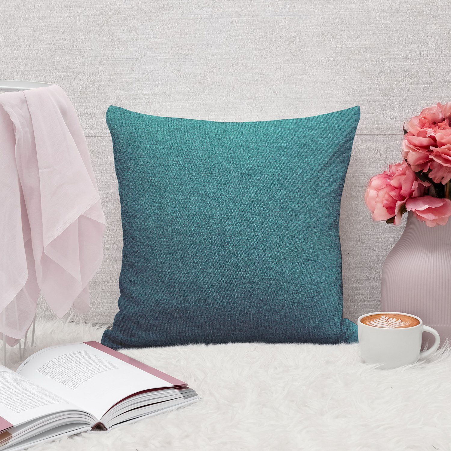 novely Dekokissen novely® 3er-SET DEKOKISSEN Couch Sofakissen Kissenbezug Füllung Zierki