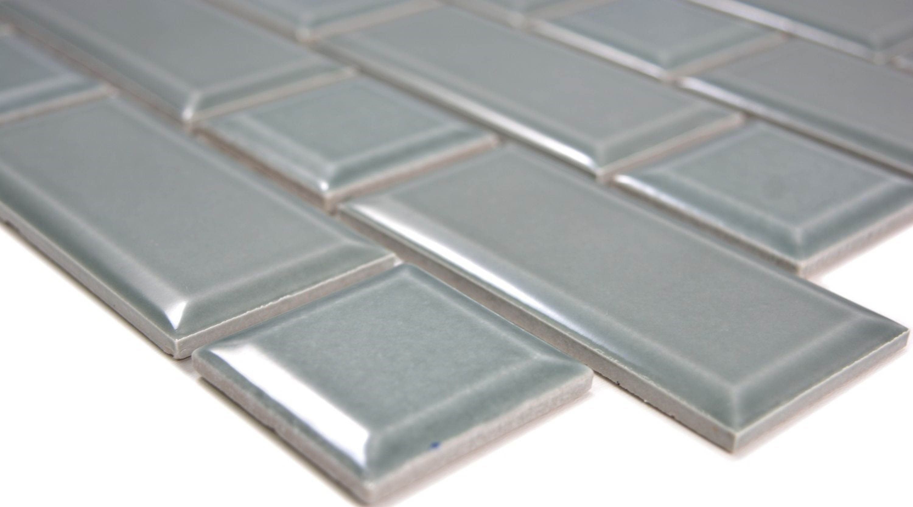 Mosani Mosaikfliesen Multi Keramikmosaik Mosaikfliesen petrol glänzend / 10 Matten