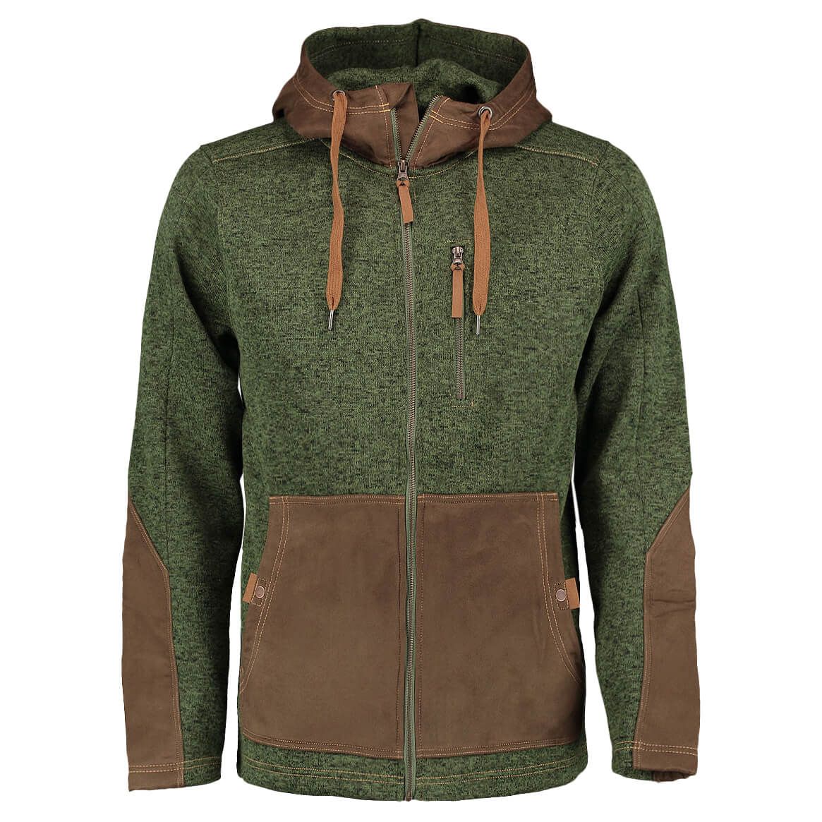 Strickfleece Jacke mit Kapuze