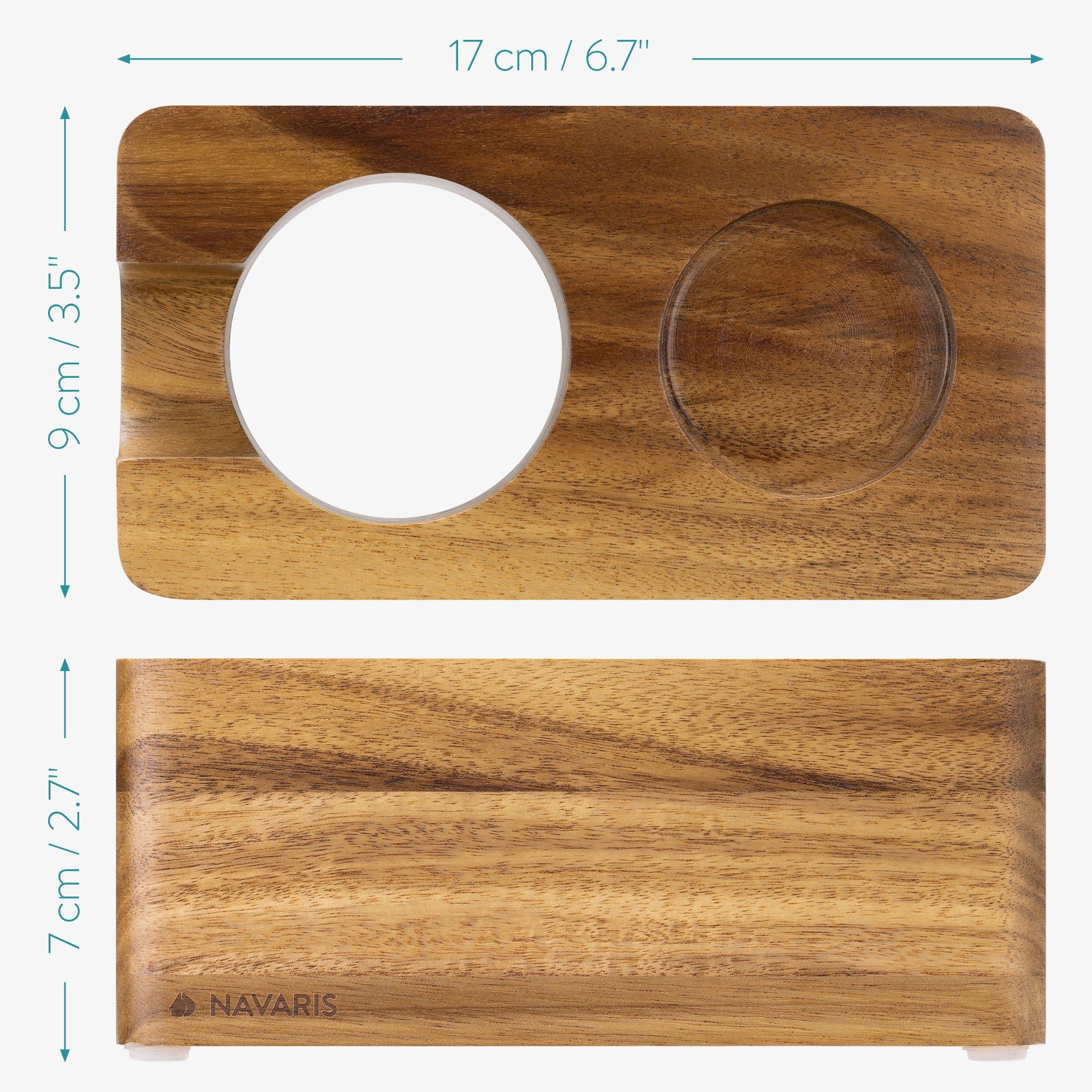 Navaris Kaffeebereiter Tamperstation 51mm/58mm - Holz Tamper Station für Siebträger