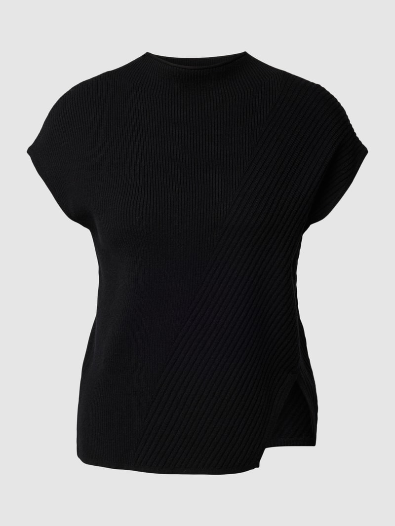 T-Shirt mit Strukturmuster Modell 'Palimi' in schwarz