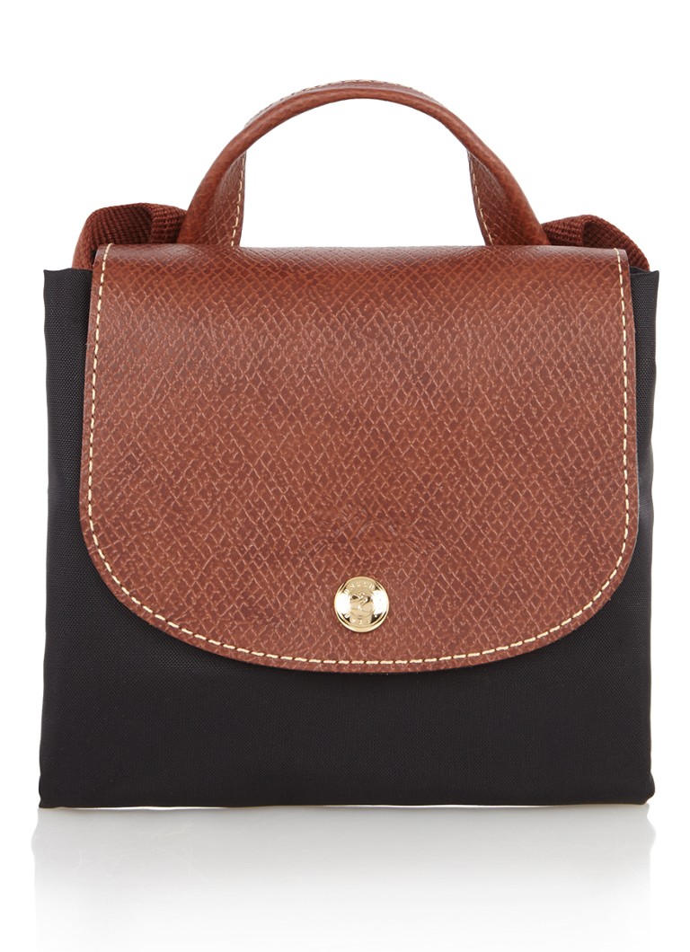 Rucsac Longchamp Le Pliage Original cu detalii din piele