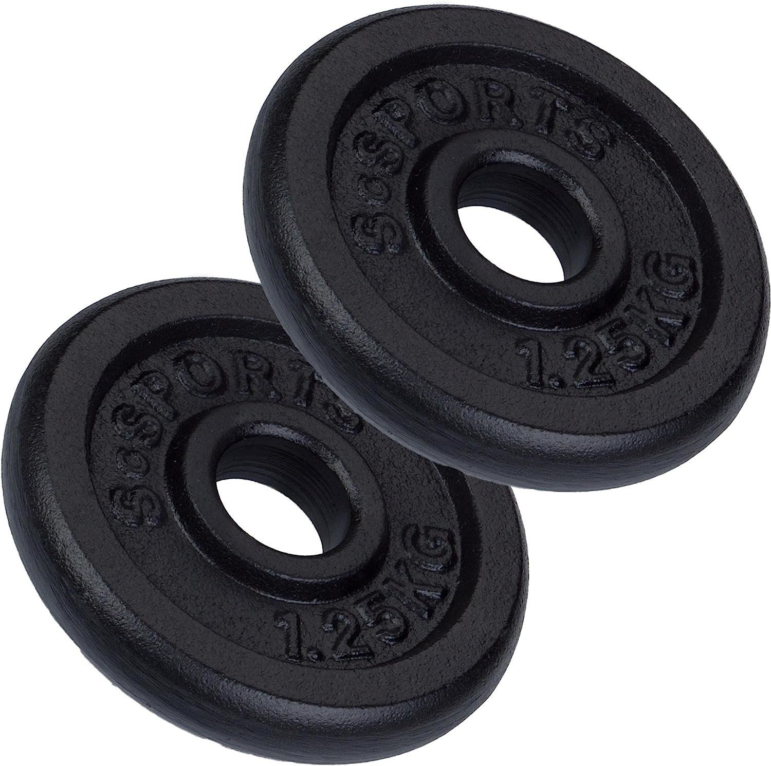 ScSPORTS® Hantelscheiben Set 2,5 kg Ø 30mm Gusseisen Gewichtsscheiben Gewichte, (10002959-tlg)