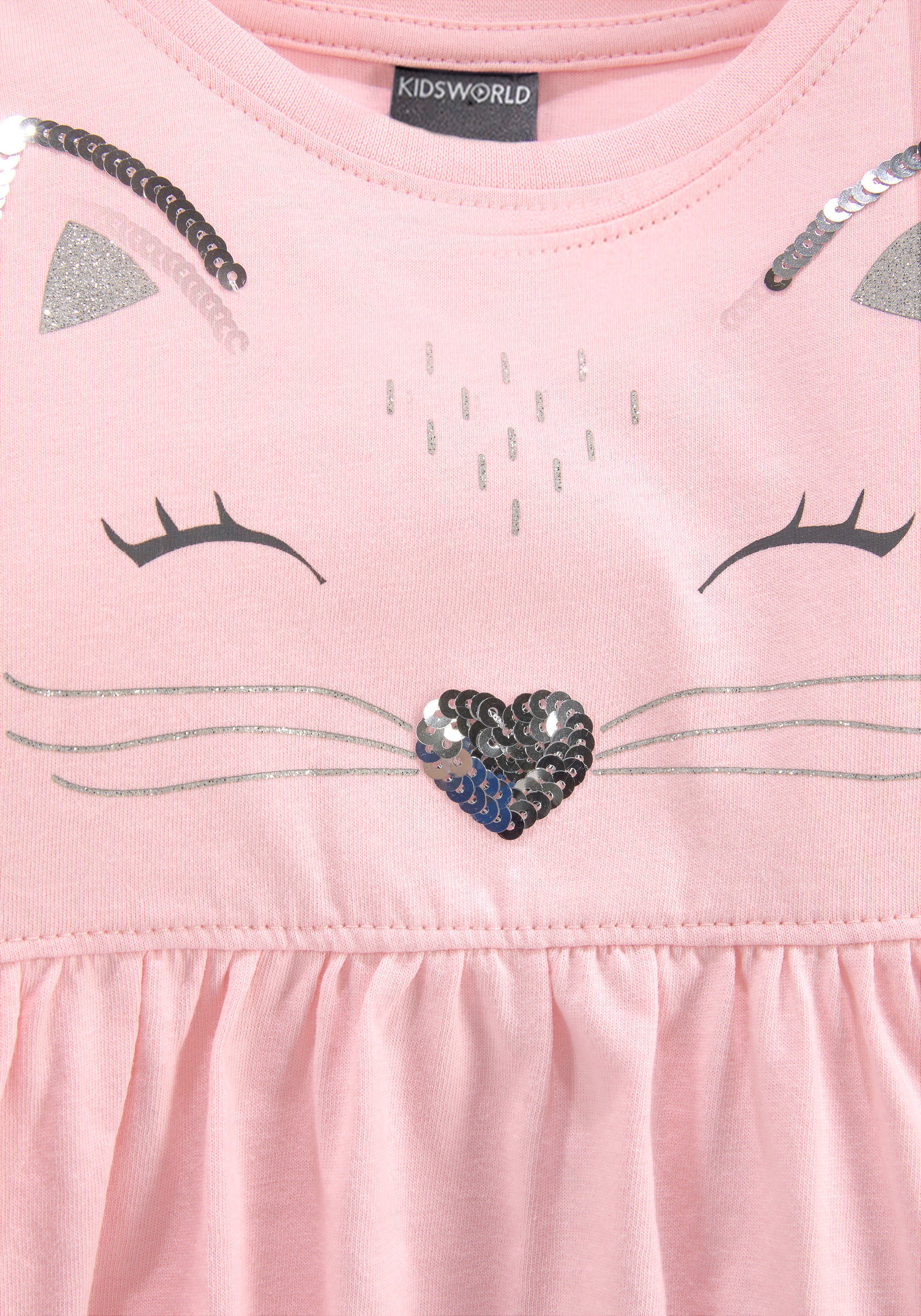 KIDSWORLD Langarmshirt & Leggings (Set) mit schöner Paillettenapplikation