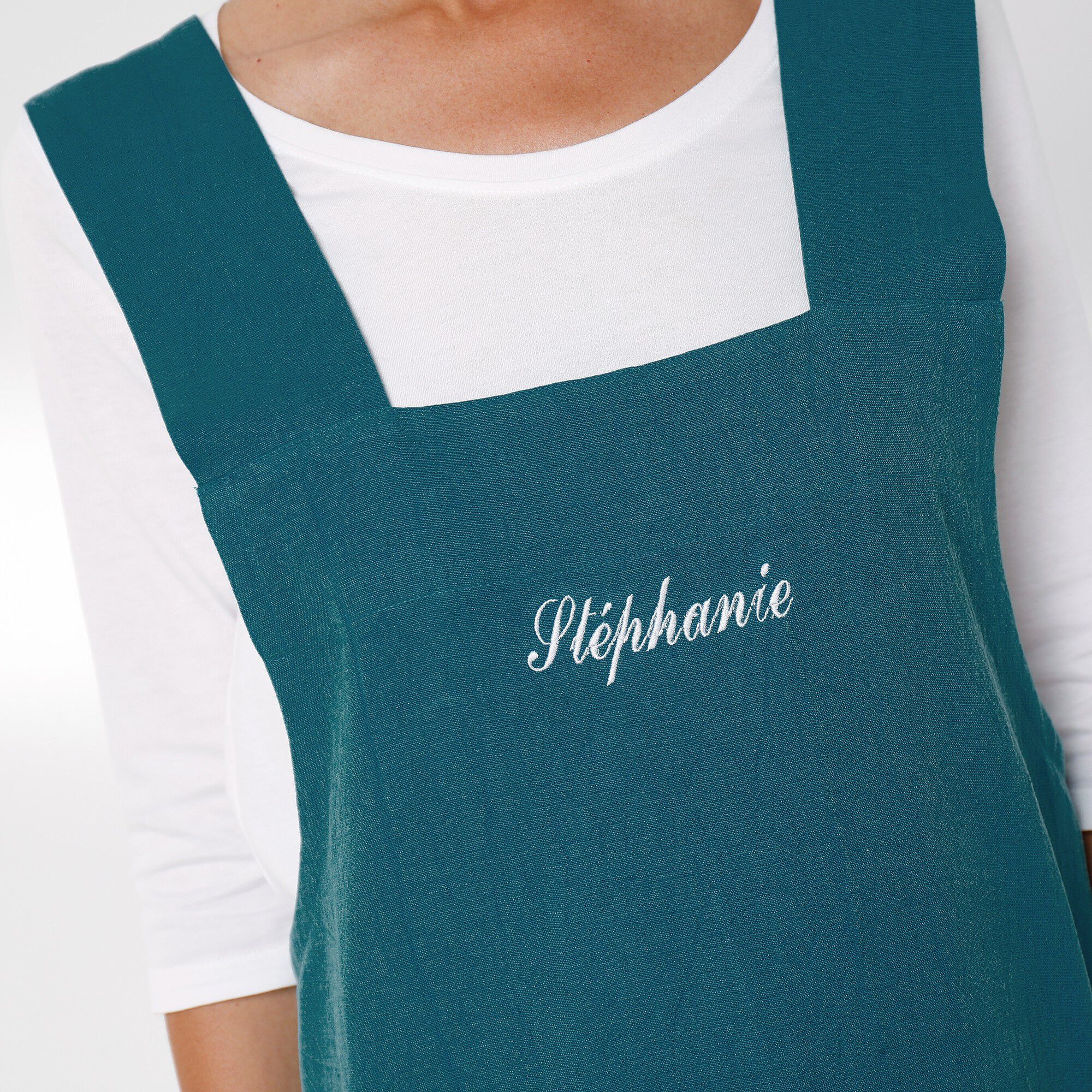 Tablier de cuisine japonais coton et lin uni personnalisable