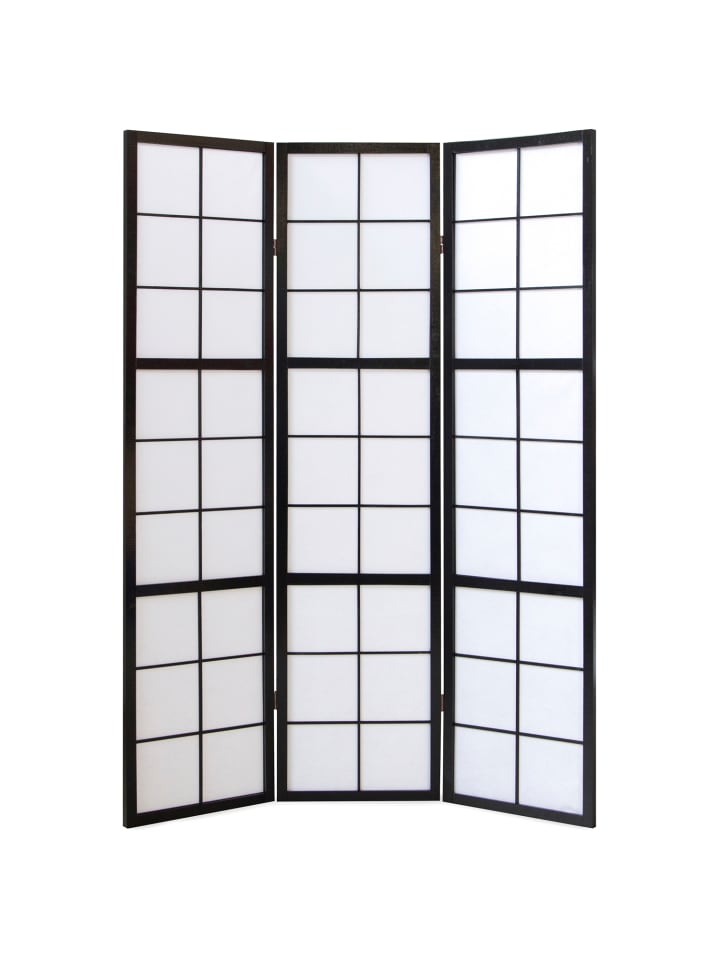 Homestyle4u 3-tlg. Paravent Shoji in Schwarz 132x175 günstig kaufen onesize