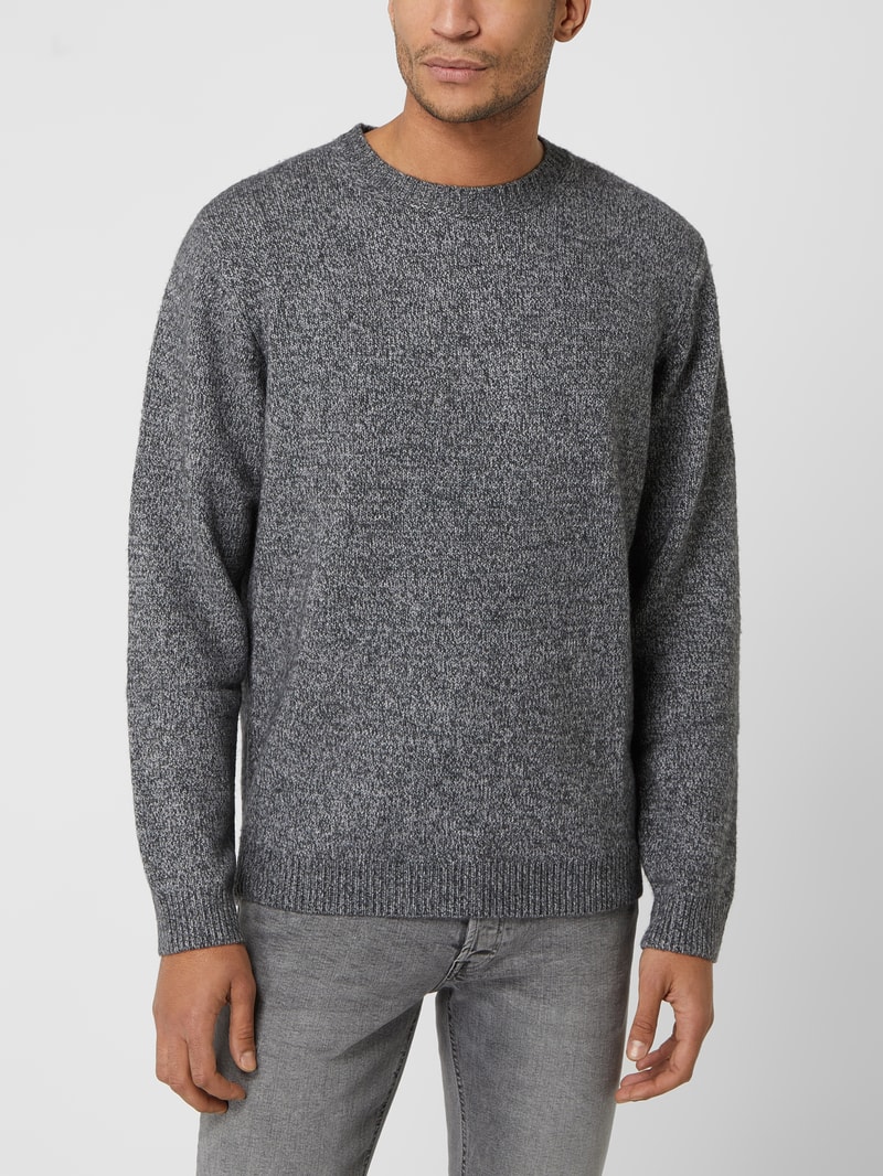 Pullover mit Woll-Anteil in anthrazit meliert