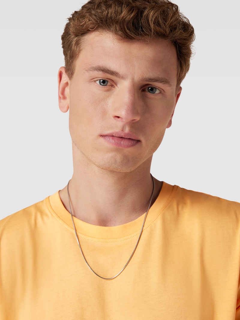 T-Shirt aus Baumwolle mit Label-Detail Modell 'BADGE' in orange