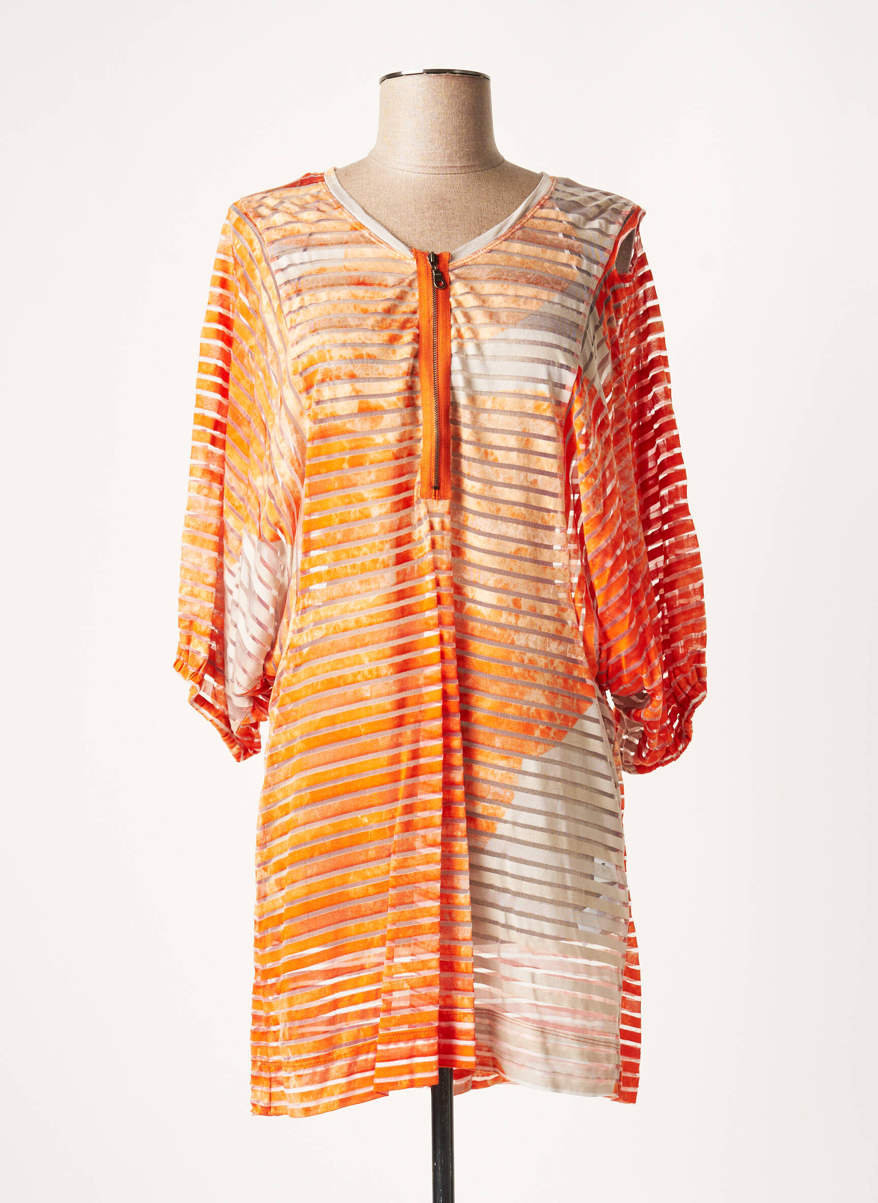 Lauren Vidal Tuniquemanchelongue Femme couleur orange