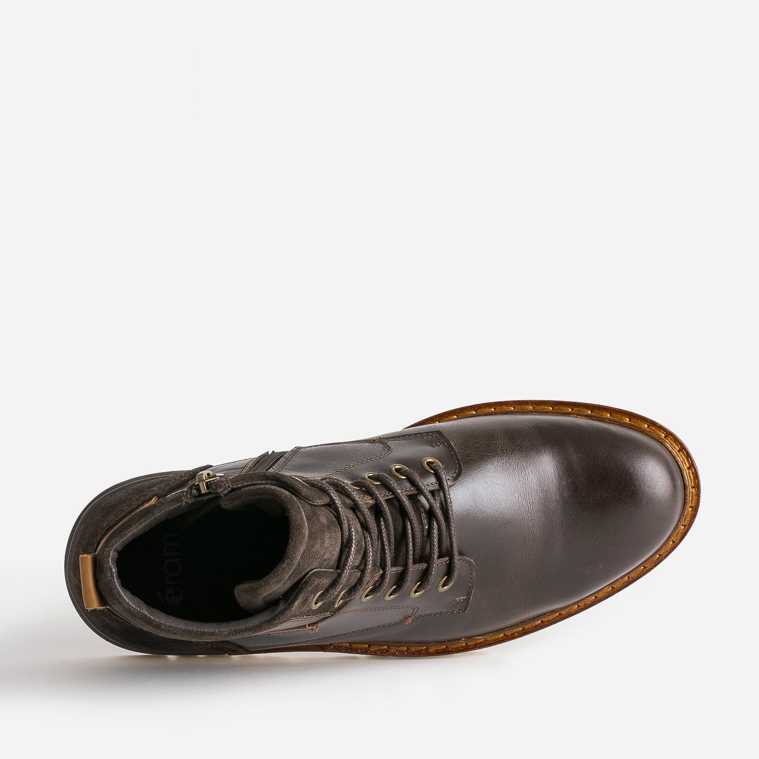Boots à lacet marron foncé en cuir