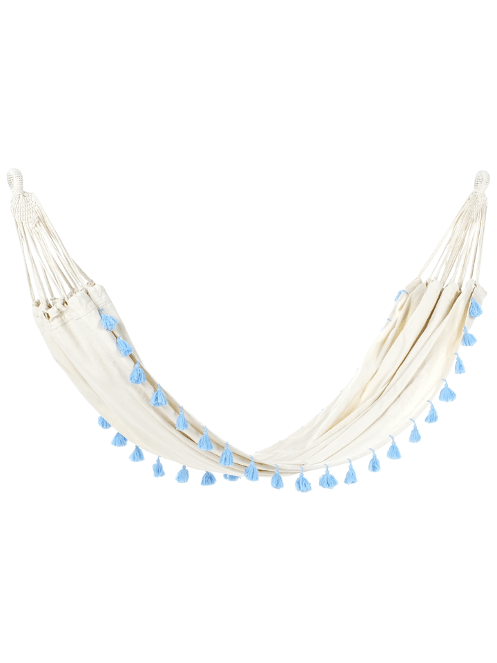 Beliani Hängematte VERCELLI in Beige/Blau - (W) 290 x (H) 0.5 x (L) 150 cm günstig kaufen onesize