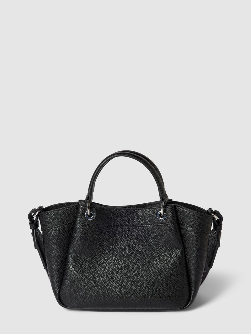 Tote Bag mit Label-Details Modell 'WAVE' in schwarz