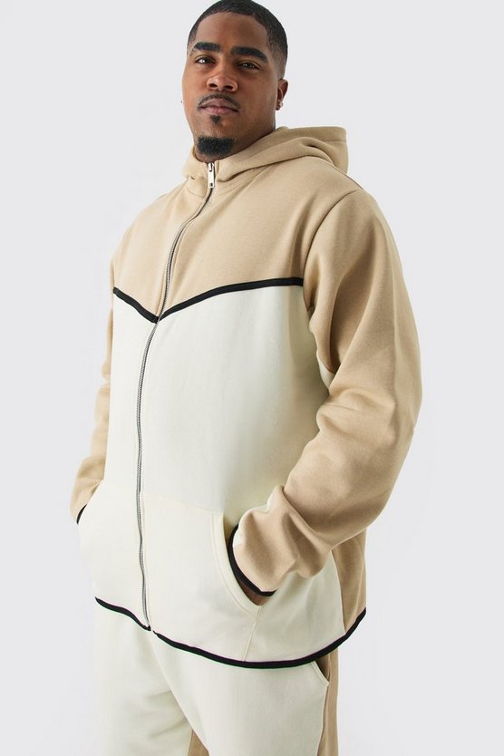 Plus Slim-Fit Colorblock Trainingsanzug