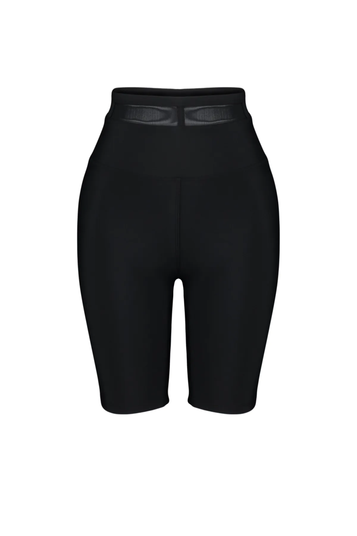 Trendyol Collection  Schwarze Sport-Leggings mit gestricktem Tüll und Restorer-Taille, kurz, für Radfahrer/Biker THMSS24TY00017