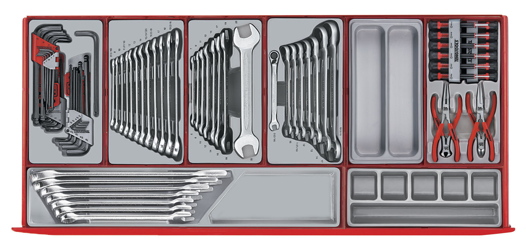 Teng Tools 801008637 TCMM498N2 Kolica za alat, crveni, midi master set, 7 ladica