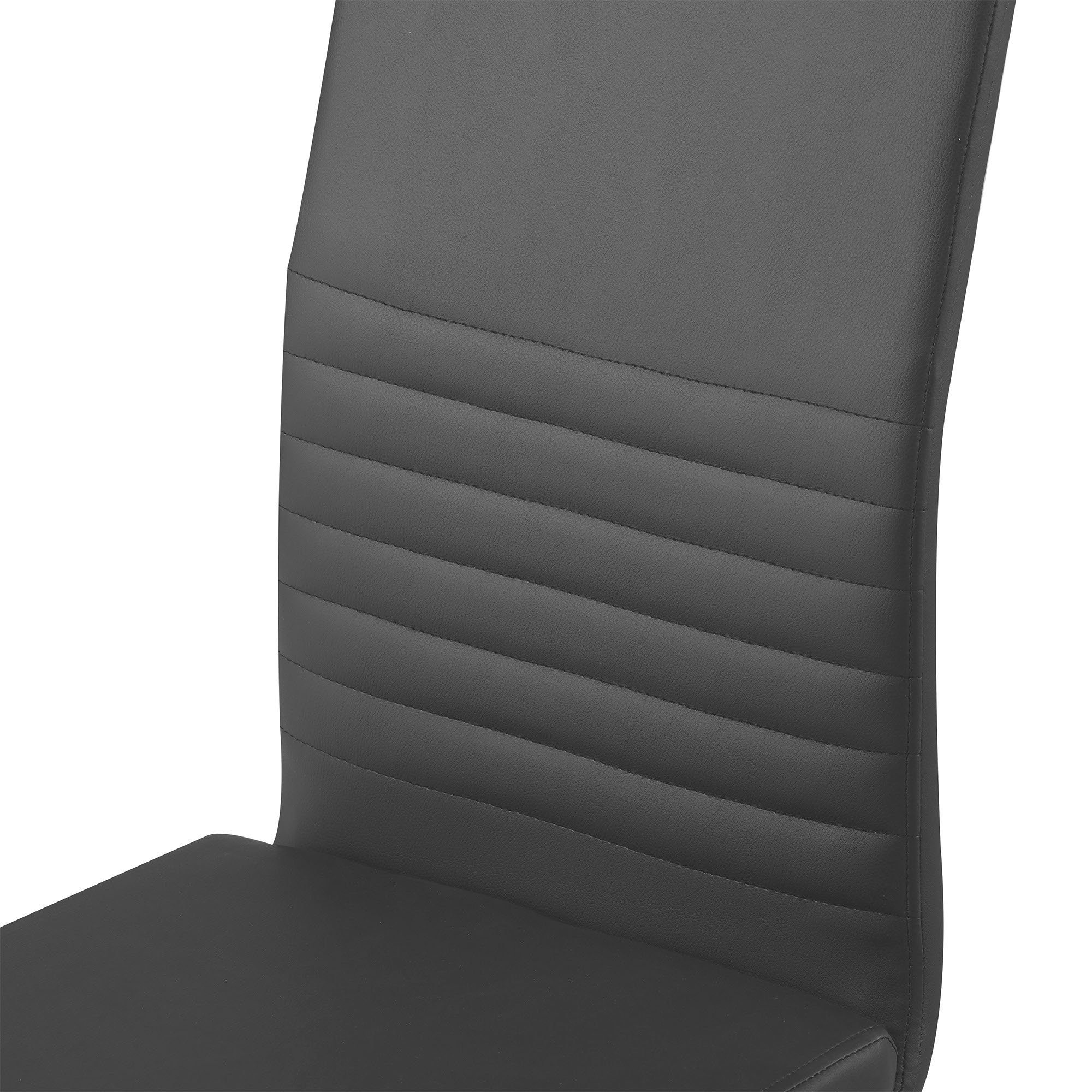 Albatros International Freischwinger Albatros Esszimmerestuhl Küchenstuhl BURANO, Kunstleder Bezug (4er Set, Grau), Esszimmerstuhl Schwingstuhl mit modernem Design, dicke Polsterung