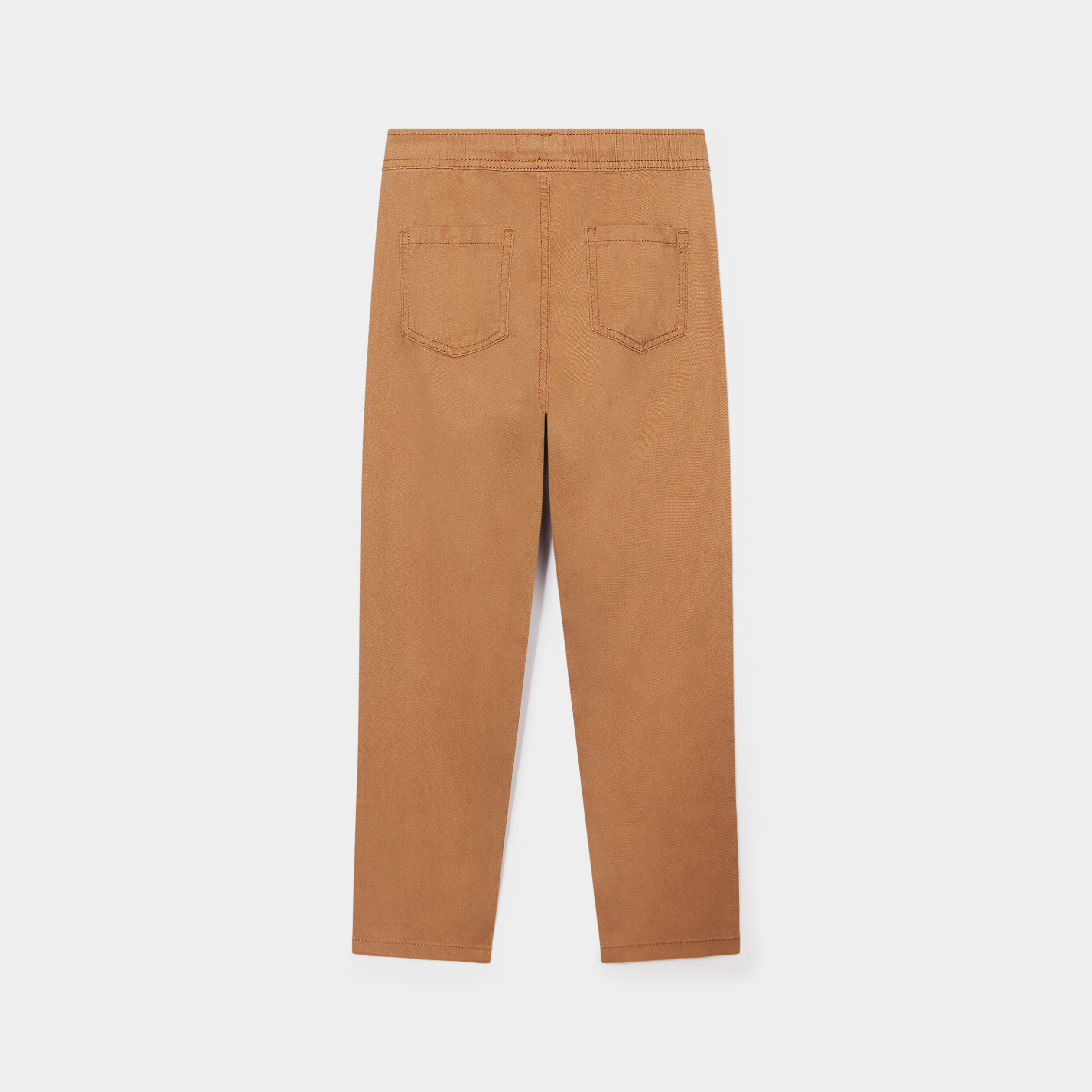 Pantalon jogger taille à coulisse coton marron garçon | La Halle