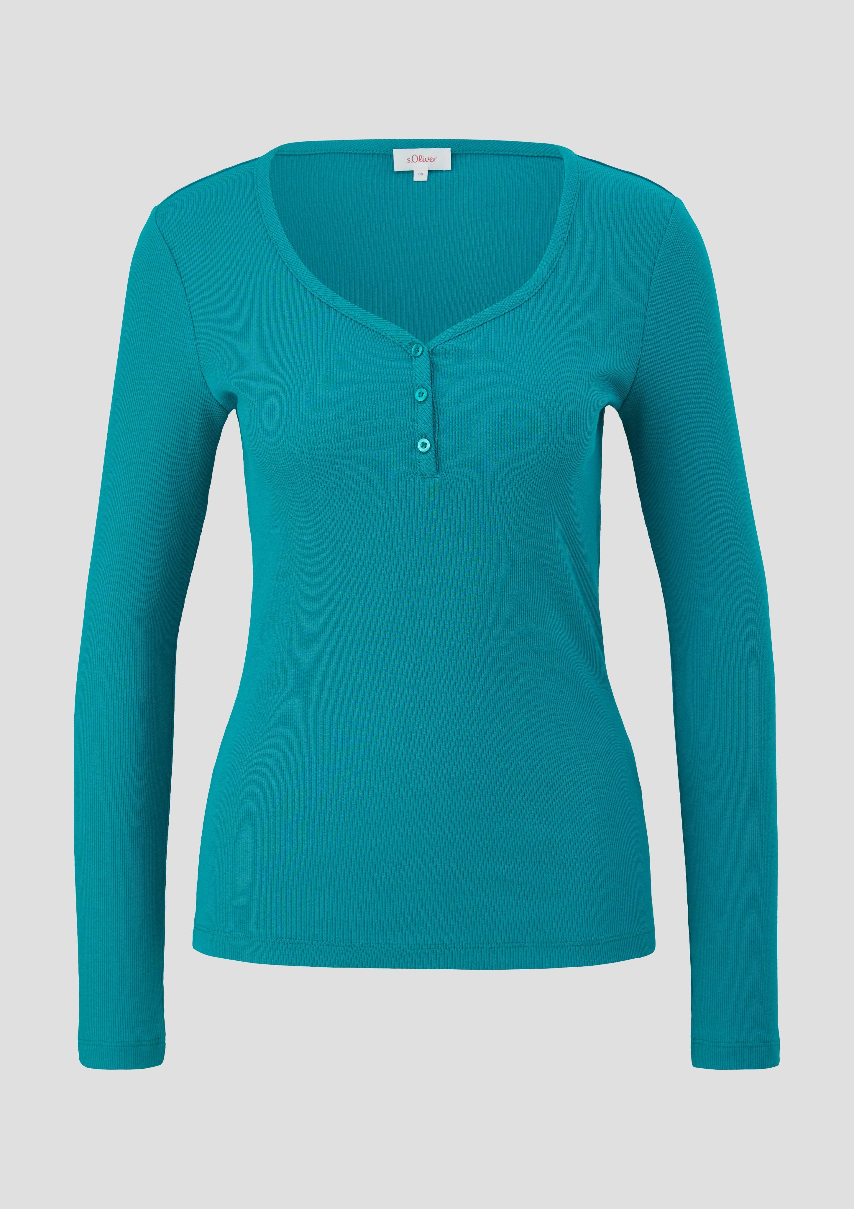 Rippshirt mit Knopfleiste  2145528-6680