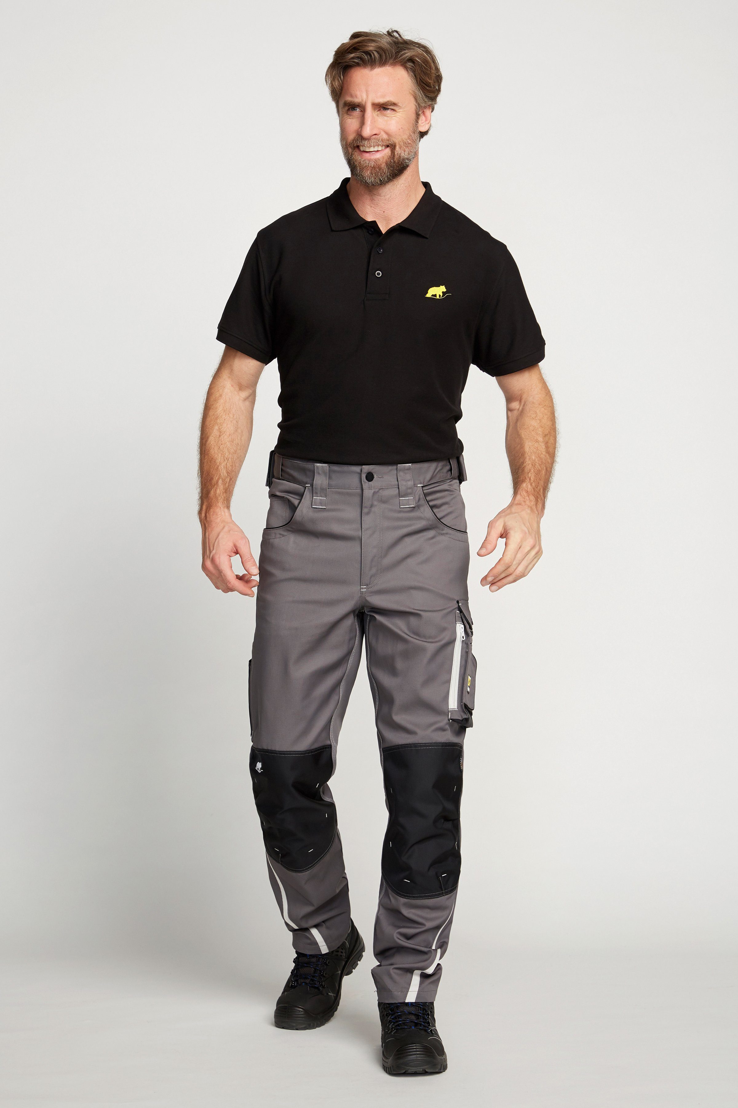 Northern Country Arbeitshose worker plus (langlebig durch 3-fach Innenbeinnaht und viele Verriegelungspunkte) mit Cordura®Verstärkungen und Reißverschlussbelüftung mit 9 Taschen