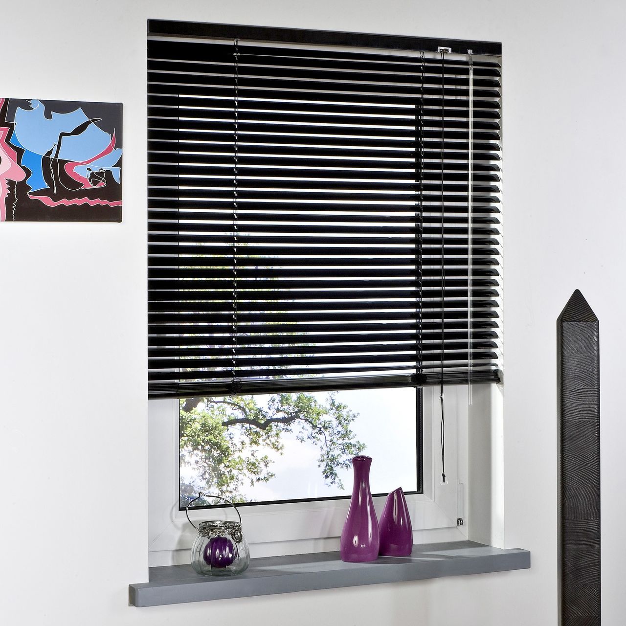Bella Casa Aluminium-Jalousie, schwarz, 160 x 180 cm
