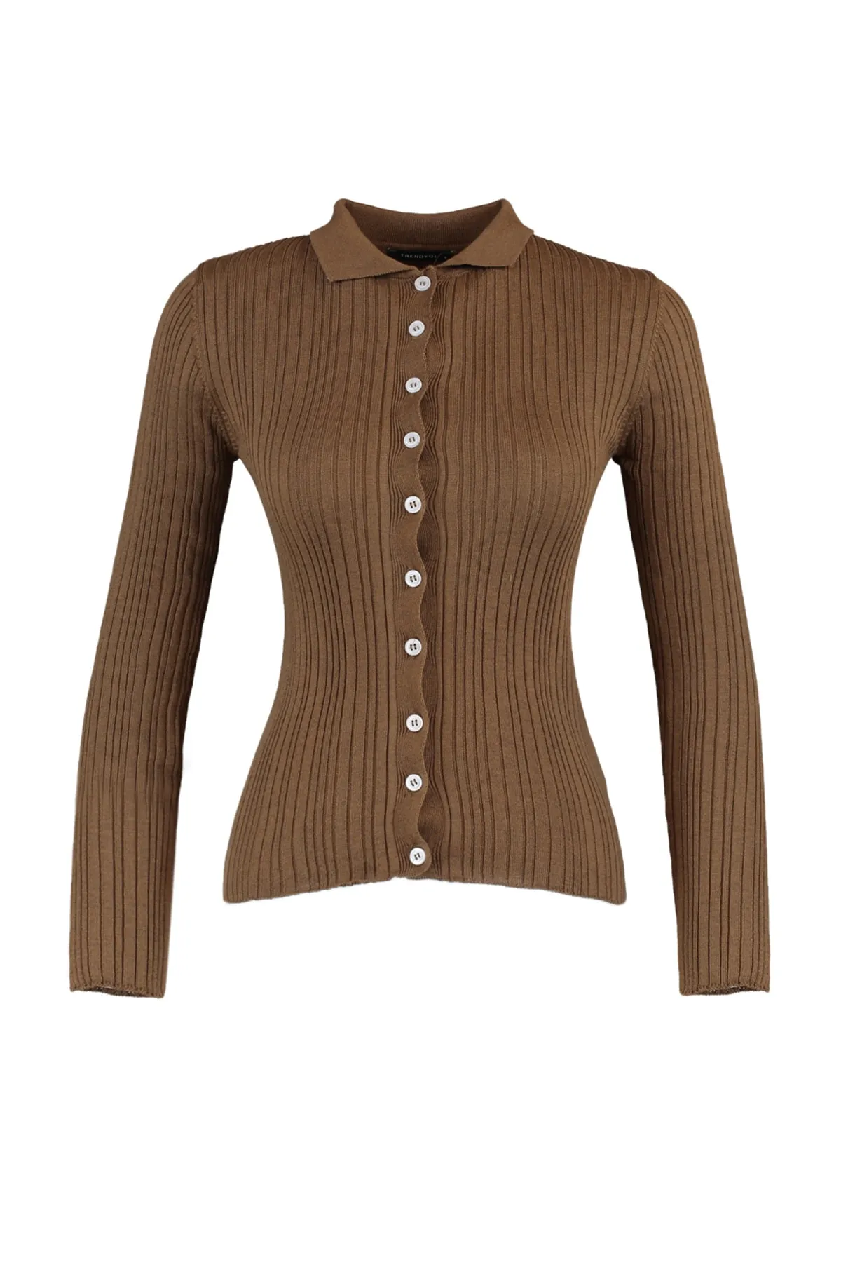 Trendyol Collection  Brauner Rollkragen-Strickcardigan TWOAW20HI0070