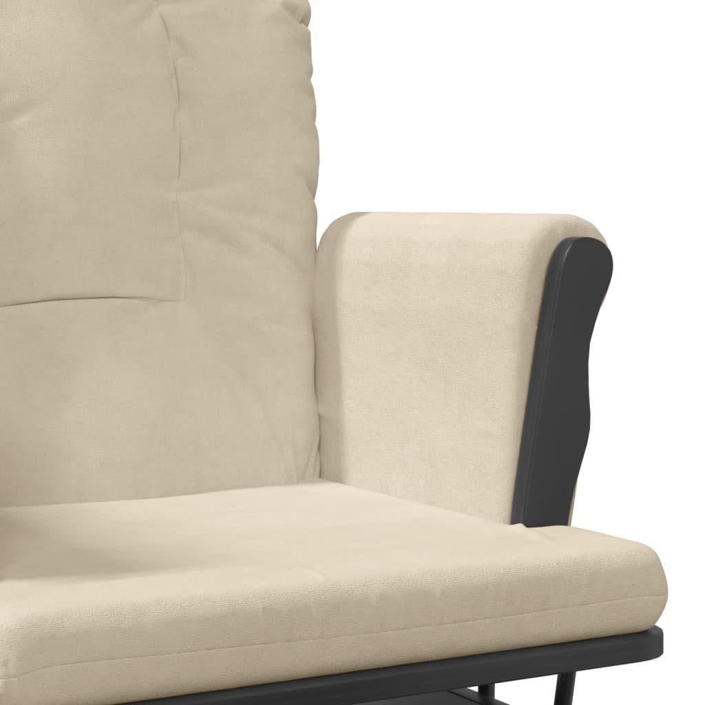 vidaXL Schaukelstuhl Schaukelsessel mit Hocker Gleitend Cremeweiß Stoff (1 St)