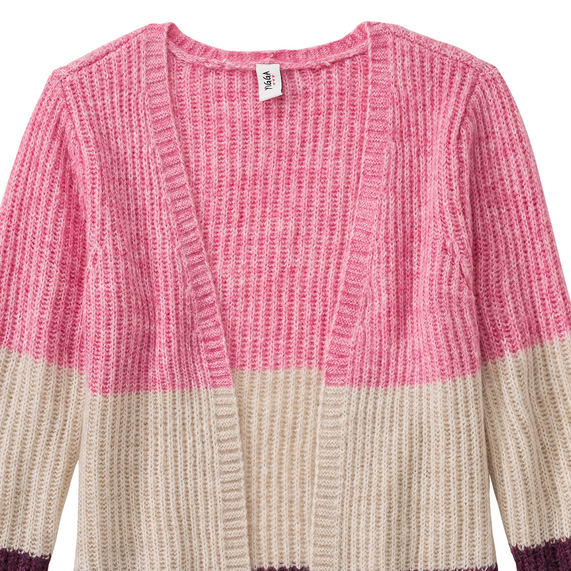 Mädchen Strickjacke mit Blockstreifen