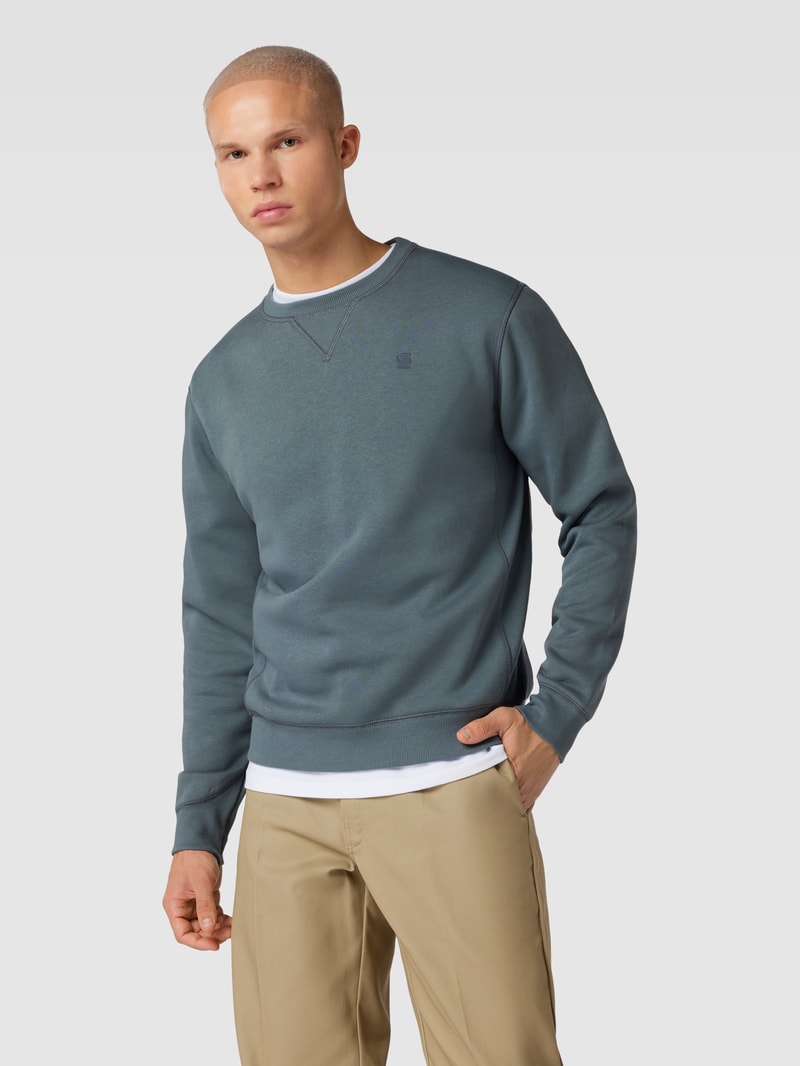 Sweatshirt mit Logo-Stitching Modell 'Premium' in helltürkis