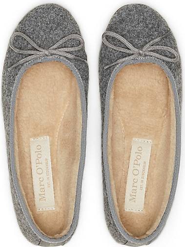 Marc O'Polo Ballerina-Hausschuhe mit flauschigem Teddyfutter
