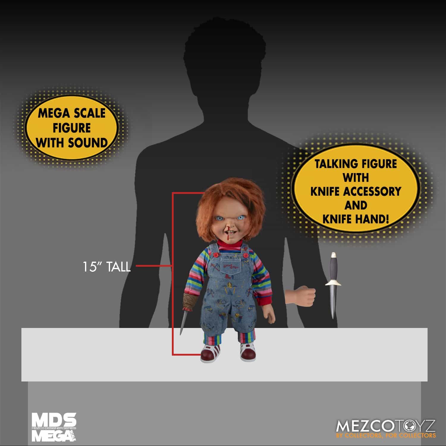 Close Up Actionfigur Child's Play 2 Chucky Puppe 15 Talking Mega Scale