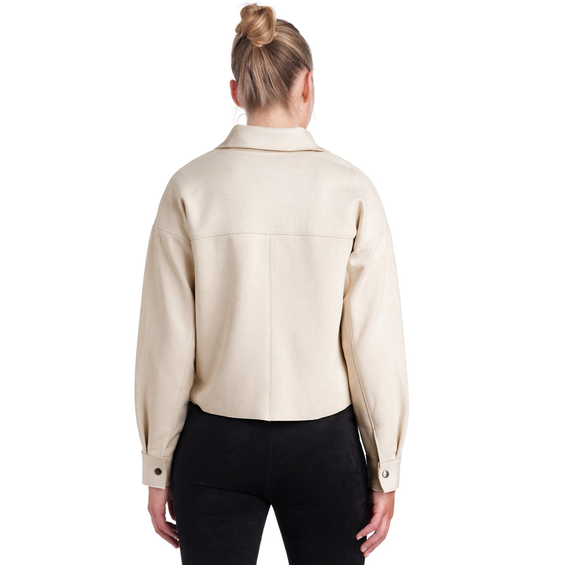 Damen Velours-Bluse mit Druckknopfleiste