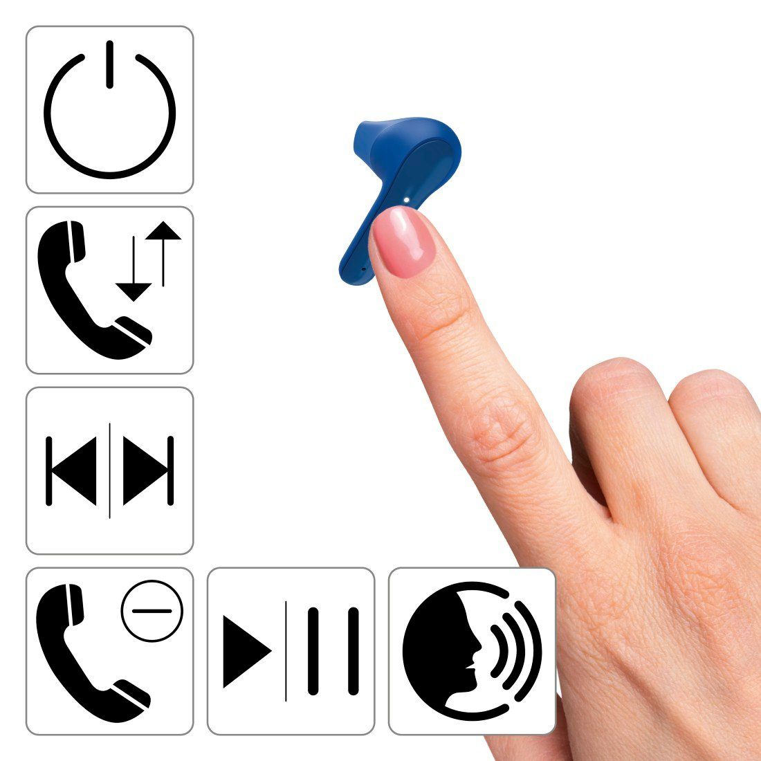 Hama Bluetooth® Kopfhörer True Wireless, Earbuds, Autopairing, Apple Siri Bluetooth-Kopfhörer (Freisprechfunktion, Sprachsteuerung, Google Assistant, Siri, A2DP Bluetooth, AVRCP Bluetooth, HFP, HSP, PBAP, SPP, Google Assistant, Berührungssteuerung, i