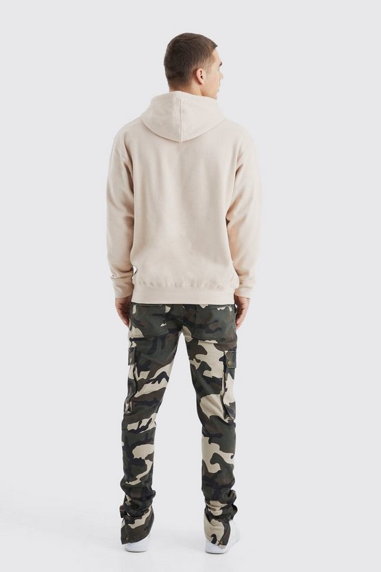 Skinny Camouflage Cargo-Hose mit Druckknöpfen