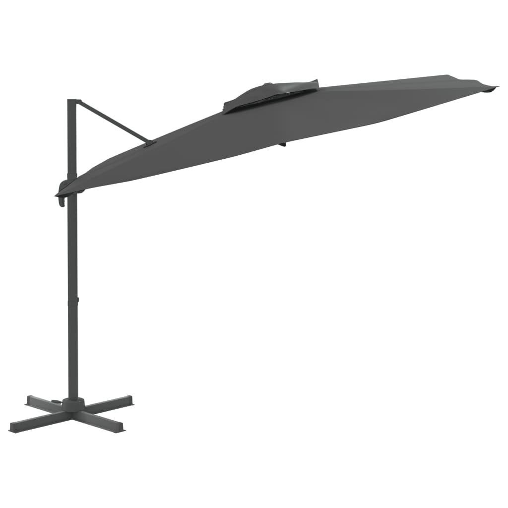 DOTMALL Sonnenschirm Ampelschirm mit Doppeldach,Kippbar und um 360 Grad drehbar