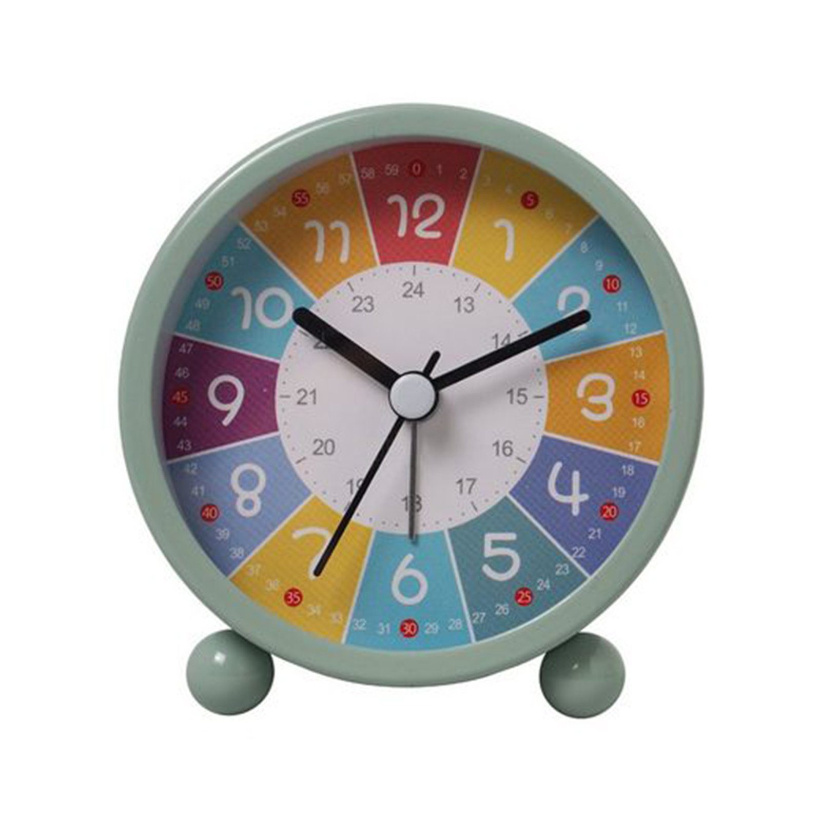 TWSOUL Kinderwecker Drei-Zoll-Kinderwecker stumm, Cartoon Uhr buntes Zifferblatt