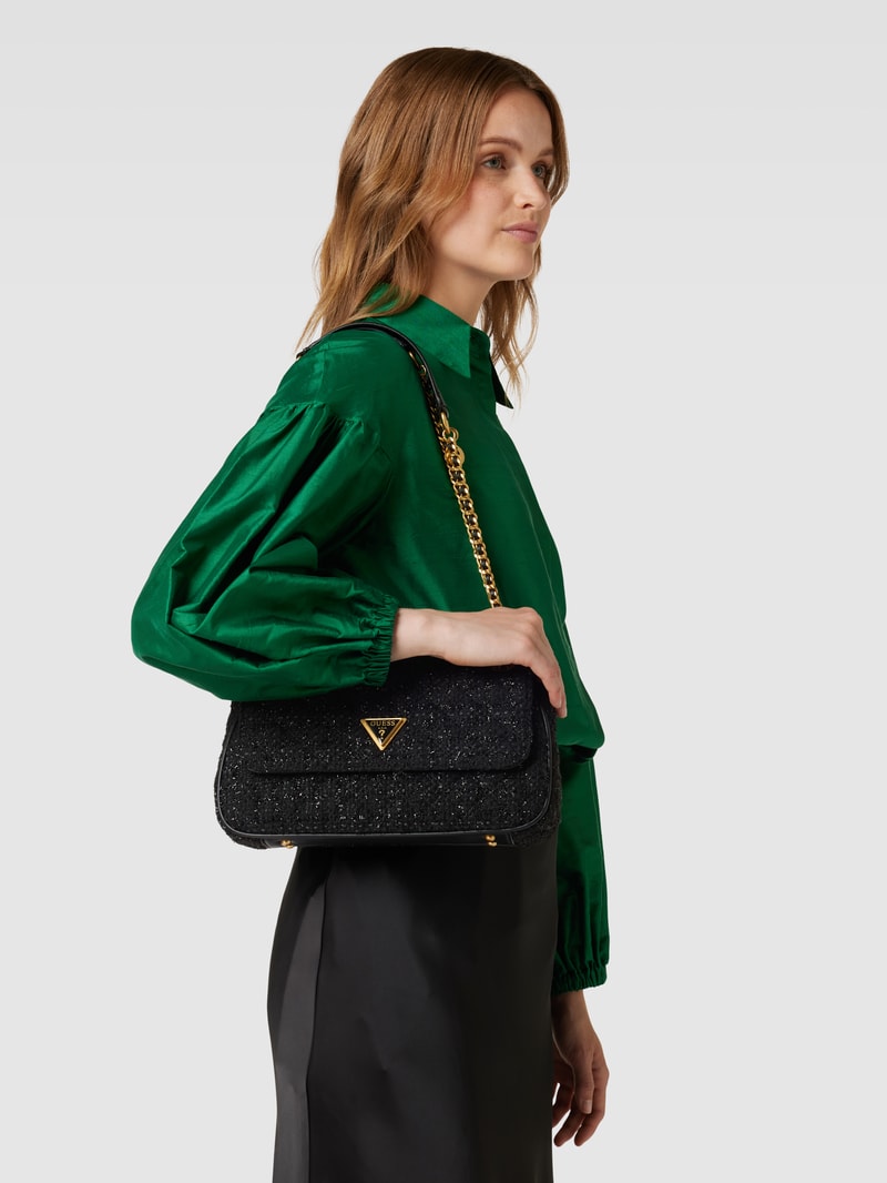 Crossbody Bag mit Label-Applikation Modell 'GIULLY' in schwarz