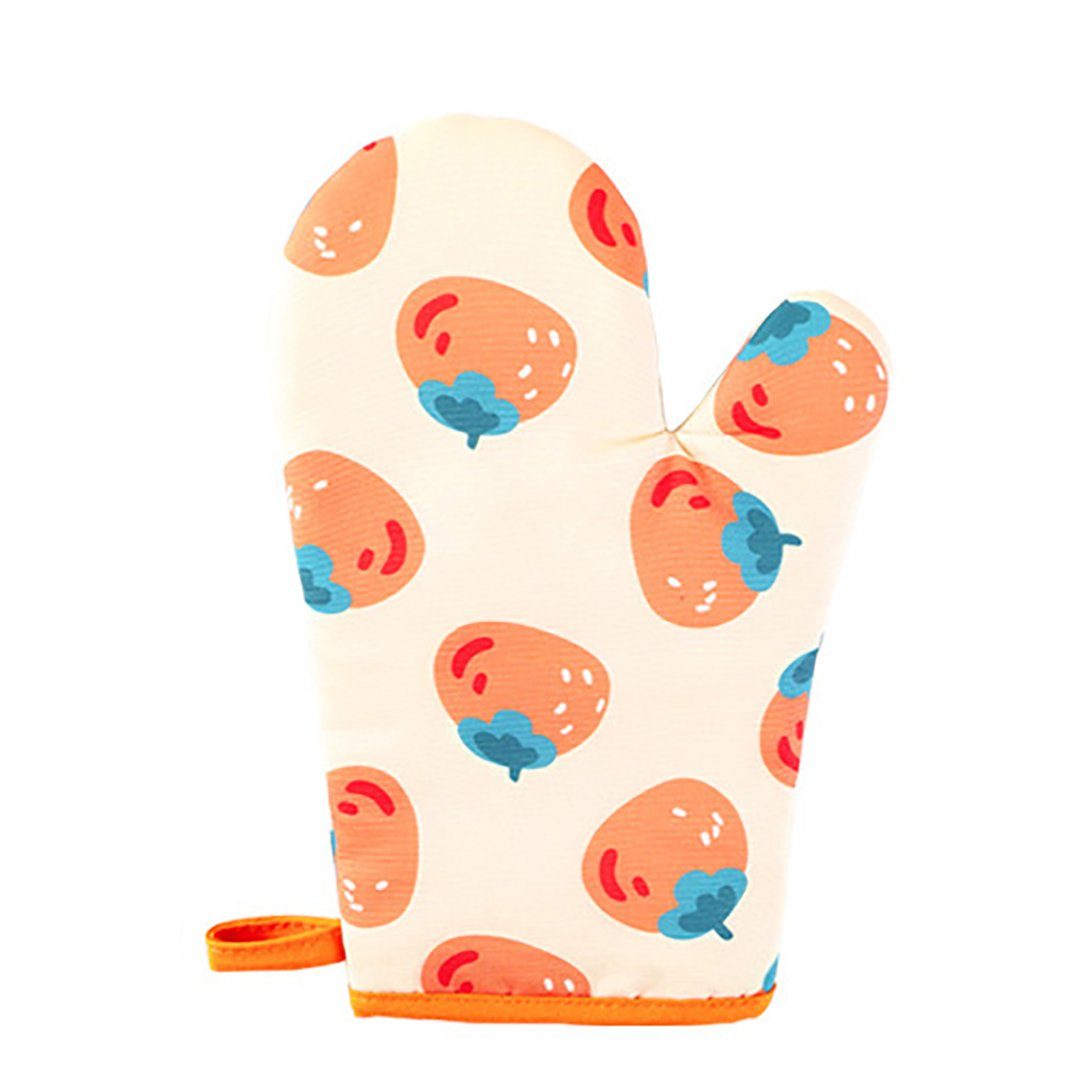 FIDDY Topfhandschuhe Silikon Ofenhandschuhe, hitzebeständige wasserdichte Handschuhe, (Anti-Verbrühungs-Koch- und Backtopflappen), flexible Ofenhandschuhe mit gestepptem Futter, 1 Paar,(Pfirsich).
